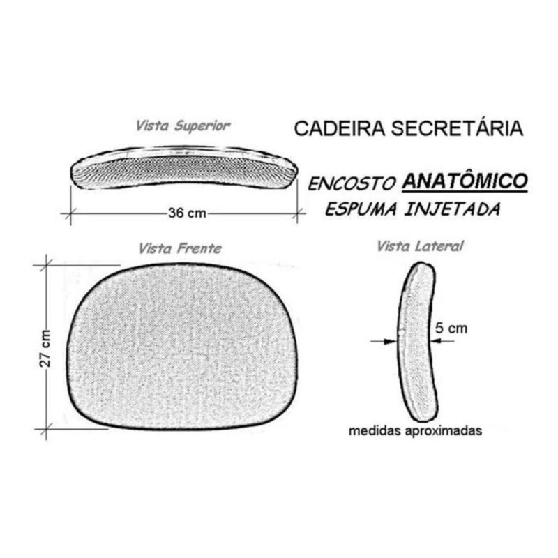 Cadeira CAIXA Secretária (Aranha PMD) – Cor Preta 34001 Magazine Office 4