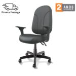 Cadeira Presidente PLUS BACK SYSTEM Baixa Costurada c/ Braços Reguláveis – Corino Preto 32974 Magazine Office 11