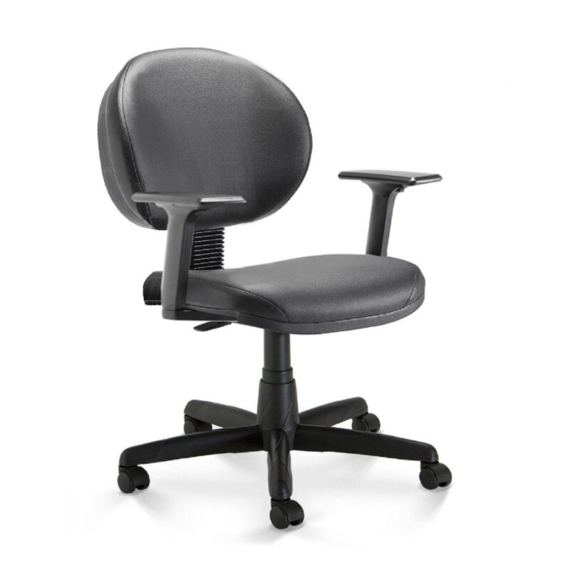 Cadeira de Escritório Executiva PLUS c/ Braços Reguláveis – Corino Cor Preto 32970 Magazine Office 2