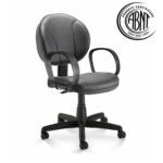 Cadeira Executiva PLUS COSTURADA c/ Braço Corsa – CORINO – COR PRETO – 32978 Magazine Office 7