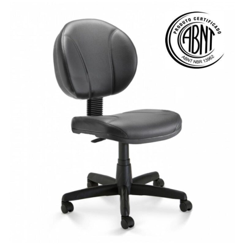 Cadeira Executiva PLUS COSTURADA s/ Braços – CORINO – COR PRETO 32979 Magazine Office 2