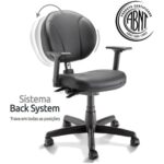 Cadeira Executiva BACK SYSTEM OPERATIVA c/ Braços Reguláveis – CORINO PRETO 32987 Magazine Office 9