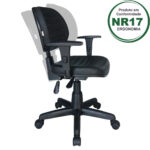 Cadeira Executiva Back System COSTURADA com Braços Reguláveis – Cor Preta – 31008 Magazine Office 10