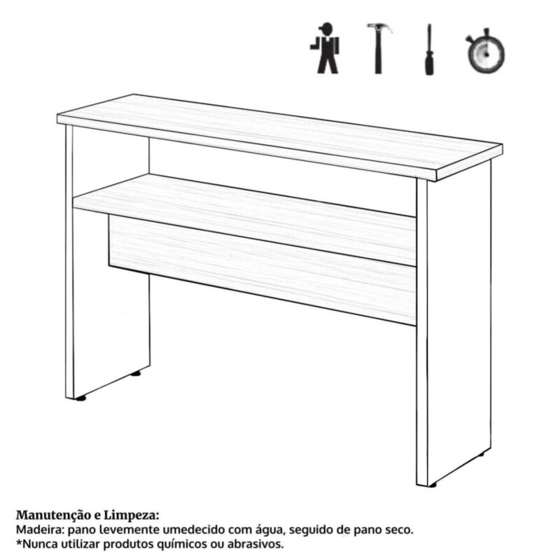 Aparador de Madeira 1,20×0,80×0,35 – NOGALSEVILHA/PRETO – 21436 Magazine Office 4