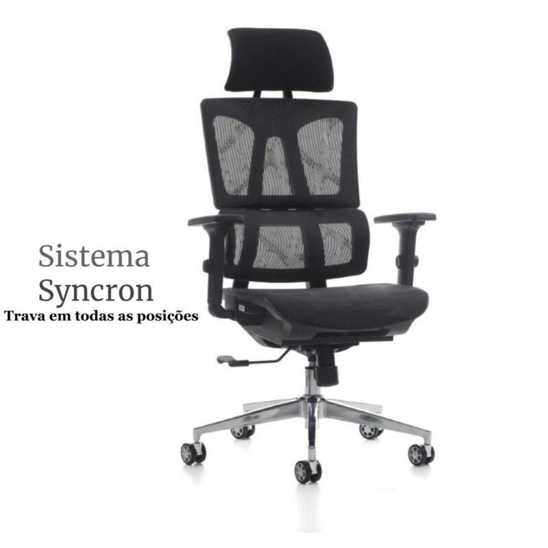 Cadeira Presidente Tela MK – 4011 – COR PRETO 30038 Magazine Office 2