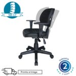 Cadeira Executiva Back System COSTURADA com Braços Reguláveis – Cor Preta – 31008 Magazine Office 13