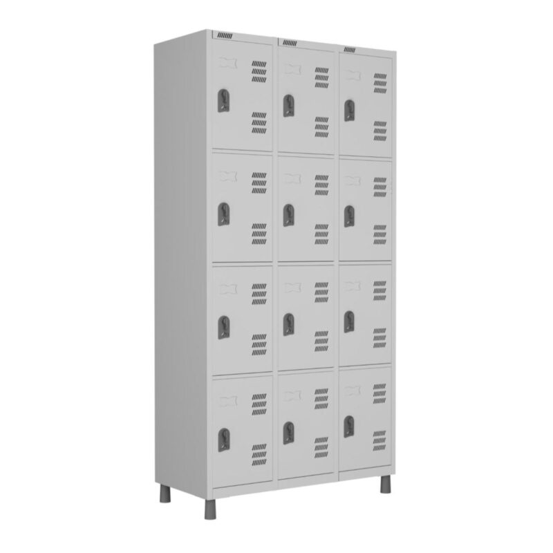 Roupeiro LOCKER de Aço c/ 12 Portas PEQUENAS – 1,90×0,96×0,40m – CZ/CZ – W3 – 11018 Magazine Office 2