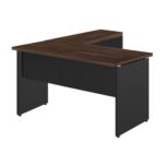 Mesa em “L” (Mesa 1,50m + Mesa Auxiliar) – S/ GAVETAS MARSALA / PRETO – 23476 Magazine Office 7