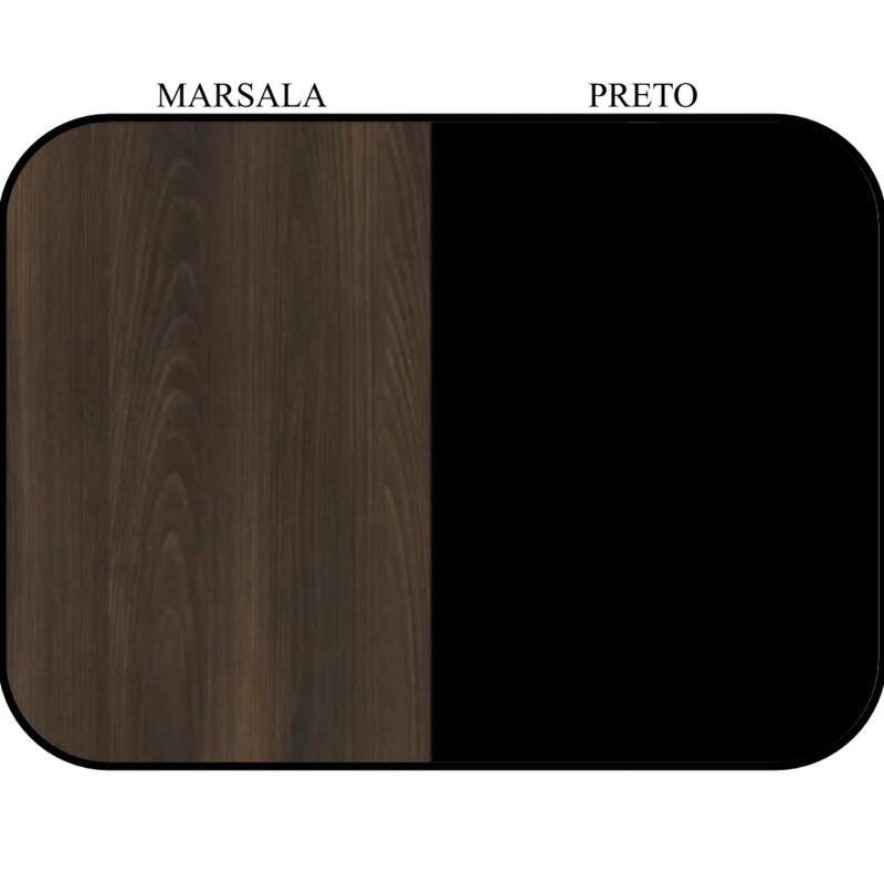 Mesa Escritório em “L” c/ Gaveteiro 1,50×1,50m MARSALA/PRETO – 23480 Magazine Office 6