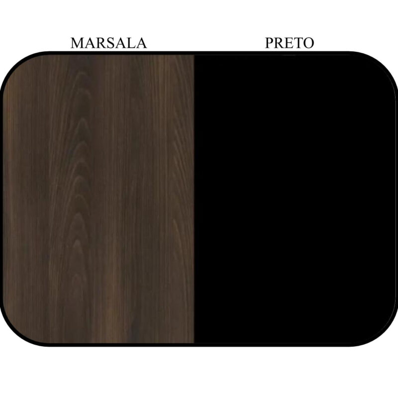 Mesa Escritório em “L” – 1,50×1,50m (Extensível) – com Armário Misto (03 Gav.) MARSALA/PRETO – 23482 Magazine Office 6