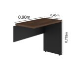 Mesa AUXILIAR SIMPLES 30mm – 0,90×0,45m MARSALA / PRETO – 51016 Magazine Office 8