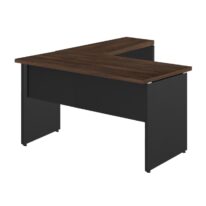 Mesa em “L” (Mesa 1,70m + Mesa Auxiliar) c/ 02 Gavetas – – Marsala / Preto – 23479 Magazine Office