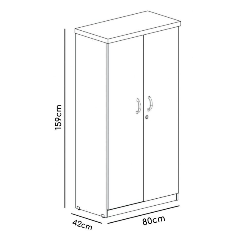 Armário Alto Fechado com 02 Portas – 1,59X0,80X0,42m CINZA/CINZA – 21209 Magazine Office 3