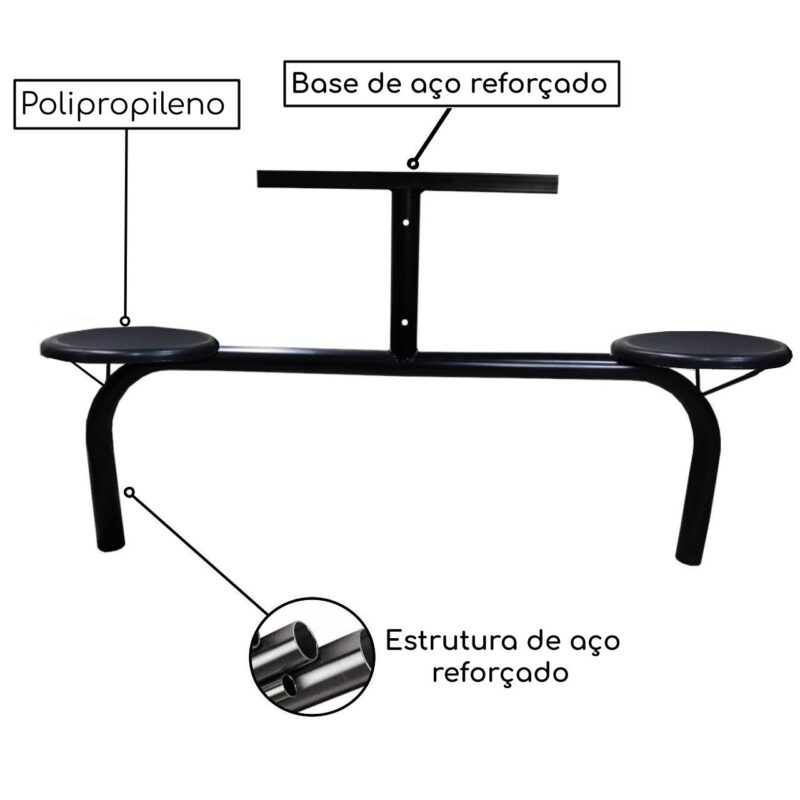 Mesa para Refeitório Fixo 04 Lugares MDP BRANCO DE 25 MM 50052 Magazine Office 5