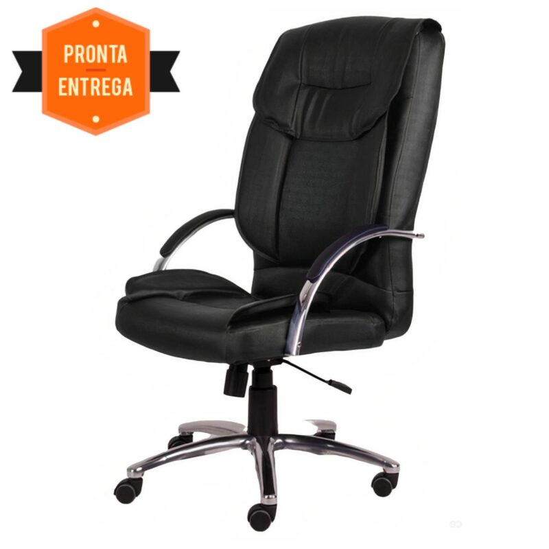 Cadeira Presidente MIDHAS Giratória – ENJOY – Cor Preto – 32963 Magazine Office 3