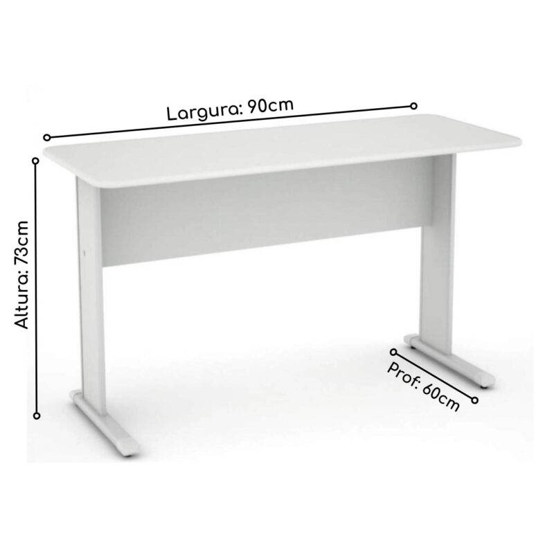 Mesa Escritório 0,90×0,60m – S/ Gavetas CINZA/CINZA – 43080 Magazine Office 3