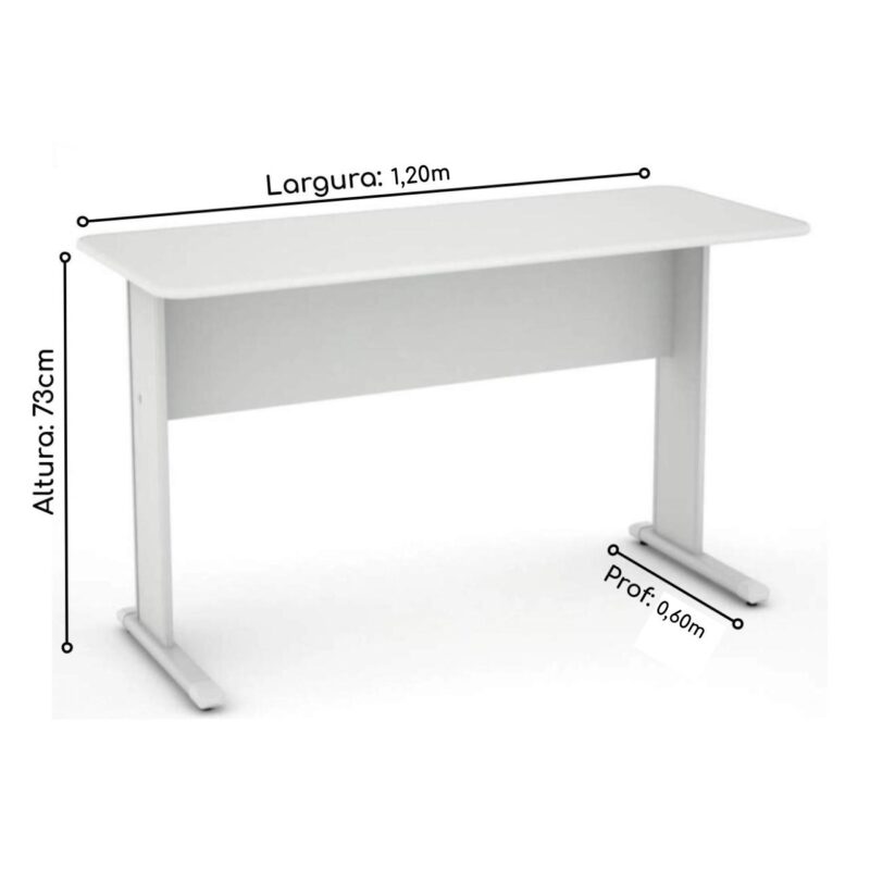 Mesa Escritório 1,20×0,60m – c/ Gavetas CINZA/CINZA – 43084 Magazine Office 5