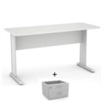 Mesa Escritório 1,20×0,60m – c/ Gavetas CINZA/CINZA – 43084 Magazine Office 6