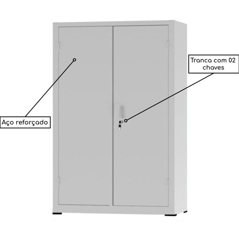 Armário de Aço PA 120 1,98×1,20×0,40m #26 CZ/CZ – NOBRE – 12108 Magazine Office 4