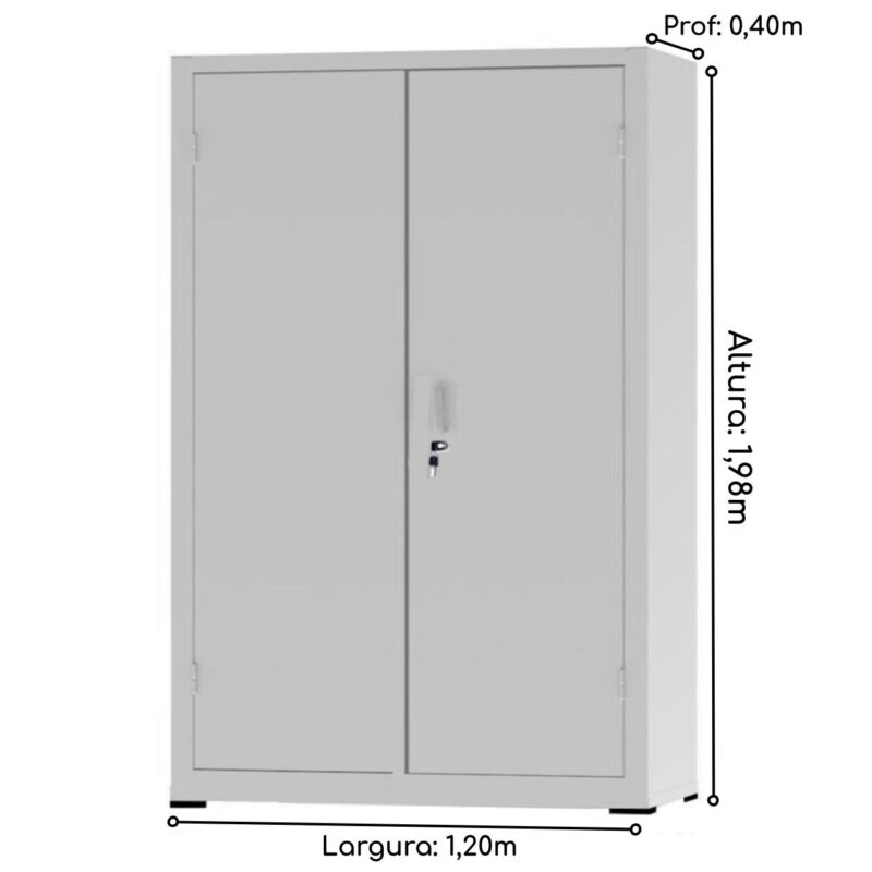 Armário de Aço PA 120 1,98×1,20×0,40m #26 CZ/CZ – NOBRE – 12108 Magazine Office 5