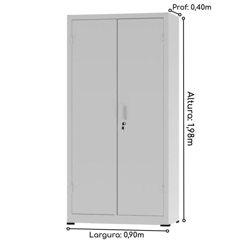 Armário de Aço PA 90 #26 1,98×0,90×0,40m – CZ/CZ – NOBRE – 12130 Magazine Office 3