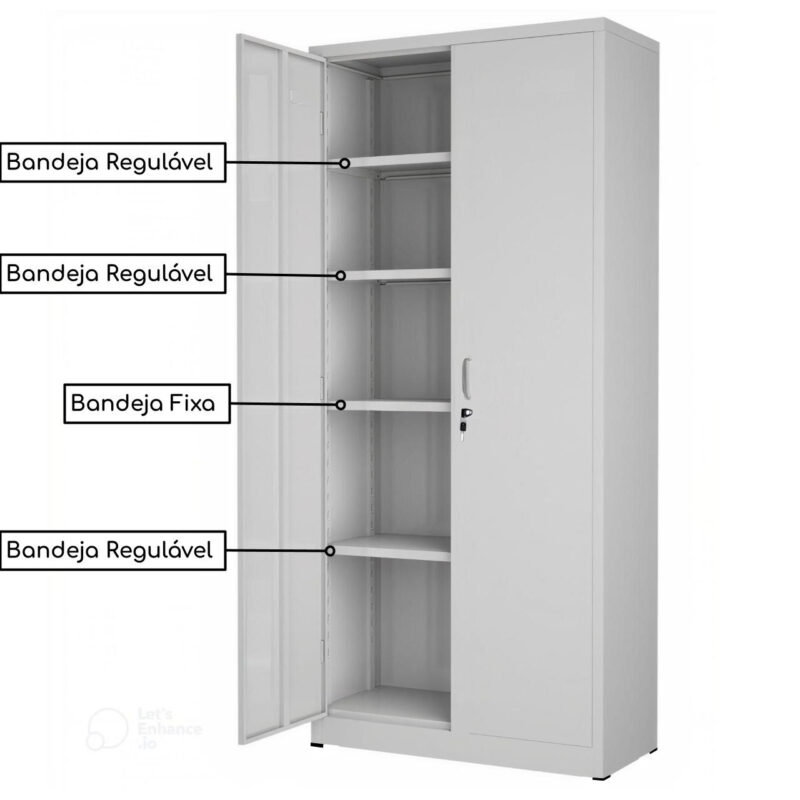 Armário de Aço PA 80 #26 1,98×0,80×0,40m – NOBRE – CZ/CZ – 12131 Magazine Office 5