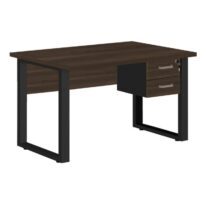 Mesa Escritório PÉ QUADRO 1,50×0,60m – C/ Gavetas – MARSALA/PRETO – 25473 Magazine Office