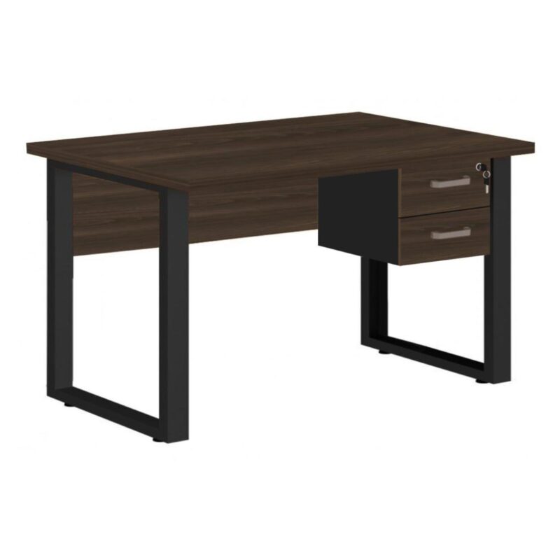 Mesa Escritório PÉ QUADRO 1,50×0,60m – C/ Gavetas – MARSALA/PRETO – 25473 Magazine Office 2