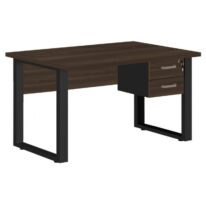 Mesa Escritório PÉ QUADRO 1,70×0,70m – C/ Gavetas – MARSALA/PRETO – 25475 Magazine Office