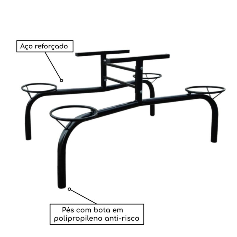 Mesa para Refeitório Fixo 04 Lugares MDP BRANCO DE 25 MM 50052 Magazine Office 6