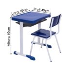 Kit Escolar Individual AZUL – (Mesa e Cadeira) – INFANTIL 03 a 06 Anos 41089 Magazine Office 9