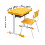 Kit Escolar Individual – (Mesa e Cadeira) – INFANTIL 03 a 06 Anos COR AMARELO – 41087 Magazine Office 8