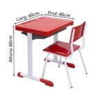 Kit Escolar Individual – (Mesa e Cadeira) – INFANTIL 03 a 06 Anos COR VERMELHO – 41090 Magazine Office 8