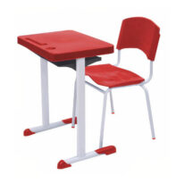 Kit Escolar Individual VERMELHO – (Mesa e Cadeira) – ADULTO – – COR VERMELHO – 40082 Magazine Office