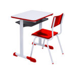 Kit Escolar Individual VERMELHO – (Mesa e Cadeira) – INFANTIL – MADEIRA – COR VERMELHO – 40086 Magazine Office 7