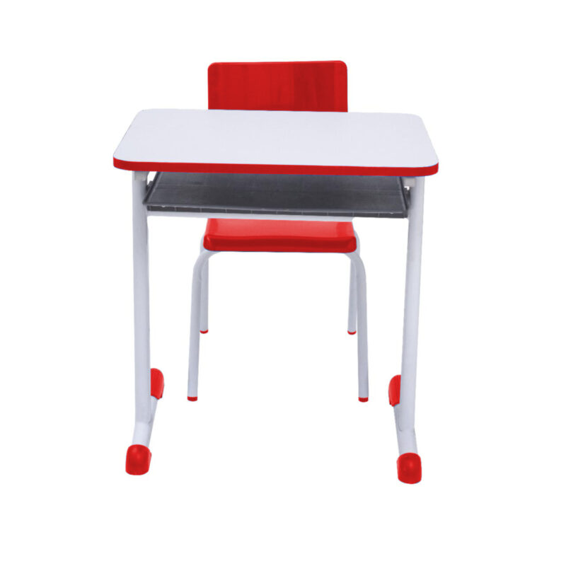 Kit Escolar Individual VERMELHO – (Mesa e Cadeira) – JUVENIL – MADEIRA – COR VERMELHO – 40092 Magazine Office 4