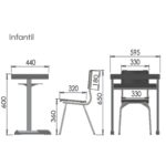 Kit Escolar Individual AZUL – (Mesa e Cadeira) – INFANTIL – MADEIRA – COR AZUL – 40085 Magazine Office 9