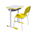 Kit Escolar Individual AMARELO – (Mesa e Cadeira) – ADULTO – MADEIRA – COR AMARELO – 40098 Magazine Office 7