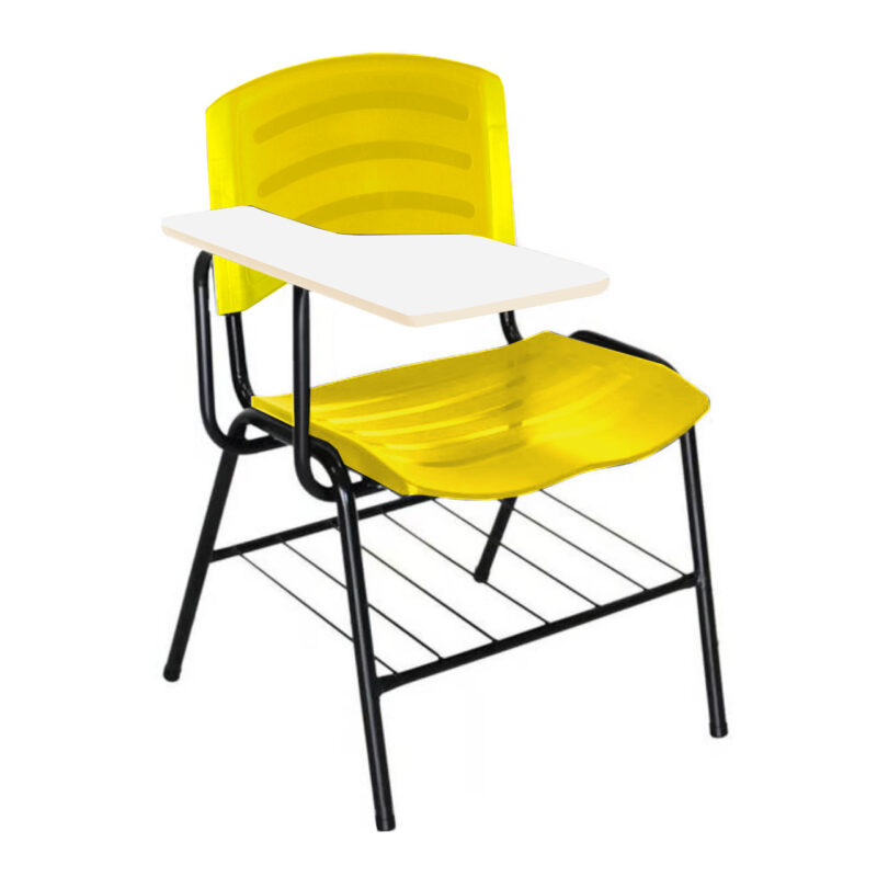 Cadeira Universitária Plástica com Prancheta MDF – COR AMARELO 34019 Magazine Office 2