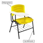 Cadeira Universitária Plástica com Prancheta MDF – COR AMARELO 34019 Magazine Office 7