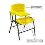 Cadeira Universitária Plástica com Prancheta PLÁSTICA – COR AMARELO 34025 Magazine Office 9