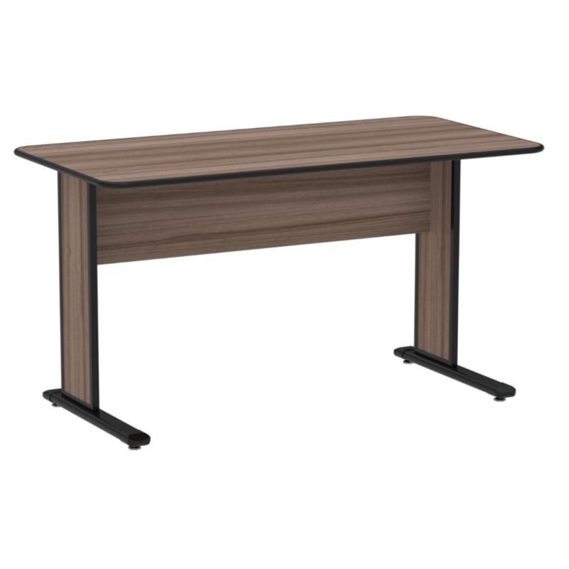 Mesa Escritório 1,50×0,60m s/ gavetas – Cor Walnut 44097 Magazine Office 2