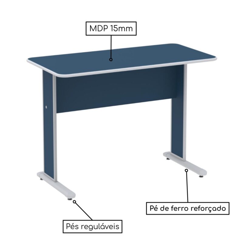 Mesa Escritório 0,90×0,60m – Cor Azul 44083 Magazine Office 4