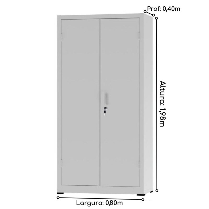 Armário de Aço PA 80 #26 1,98×0,80×0,40m – NOBRE – CZ/CZ – 12131 Magazine Office 4