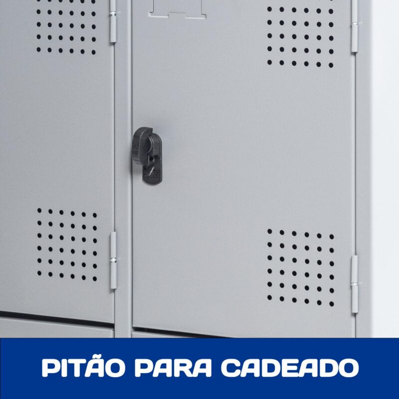 Armário Roupeiro de Aço c/ 12 Portas PEQUENAS – 1,95×0,92×0,40m – SA – CZ/CZ – 14001 Magazine Office 6