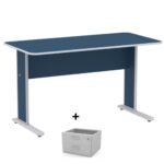 Mesa Escritório 1,50×0,60m c/ Gavetas – Cor Azul – 44087 Magazine Office 6