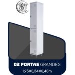 Armário Roupeiro de Aço c/ 02 Portas GRANDES – 1,95×0,34×0,40m – SA – CZ/CZ – 14007 Magazine Office 6