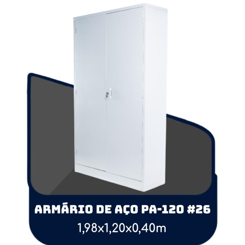 Armário de Aço PA 120 #26 – 1,98×1,20×0,40m – SA – 13121 Magazine Office 2