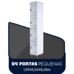 Armário Roupeiro de Aço c/ 04 Portas PEQUENAS 1,95×0,34×0,40m PEQUENAS – SA – CZ/CZ – 14011 Magazine Office 6