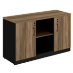 Armário Baixo Credenza – 1,20×0,74X0,45m NOGAL SEVILHA/PRETO – 21412 Magazine Office 7